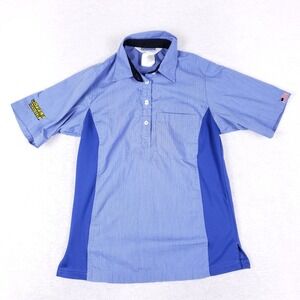 Waffle House Work Shirt Ladies XS Blue Performance Uniform American Flag Logo